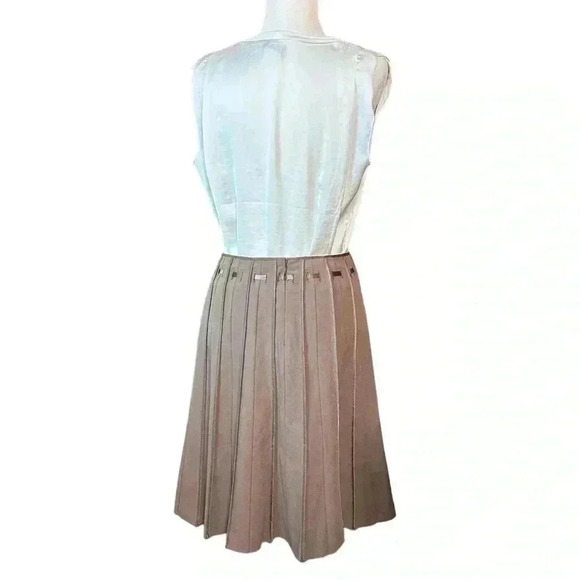 Renaur Satin Trim A-Line Skirt Taupe Size 6 - Picture 4 of 6